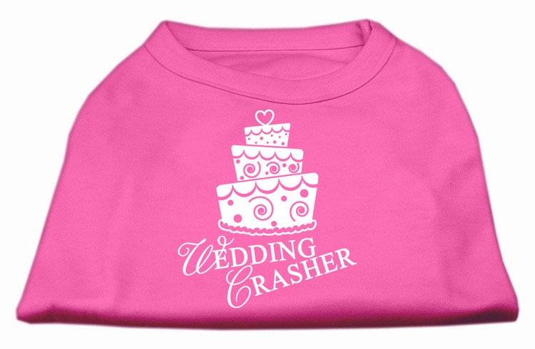 Wedding Crasher Screen Print Shirt Bright Pink XS